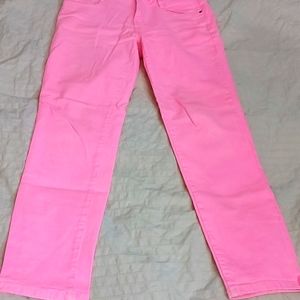 Straight Leg Women's Jeans in Bright Pink